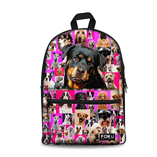 Bigcardesigns 15" Rottweiler Animal Backpack Pink