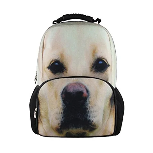 Bigcardesigns Boys 3D Animal Yellow Lab Back To School Rucksack Backpack