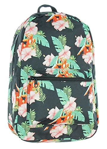 Travel backpack with laptop holder-Bioworld Marilyn Monroe Hibiscus Flowers All Over Print Backpack