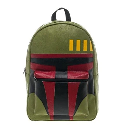 Travel backpack for solo trips-Bioworld Star Wars Boba Fett Dark Side Force Licensed Helmet Backpack School Bag