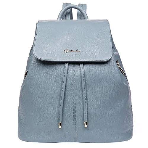 Bostanten Women'S Leather Backpack Purse Travel School Bag Casual Mini Daypack Newblue