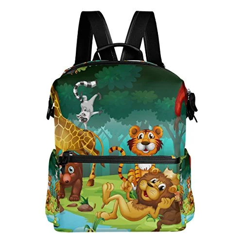 Colourlife Animal Forest Stylish Casual Shoulder Backpacks Laptop School Bags Travel Multipurpose