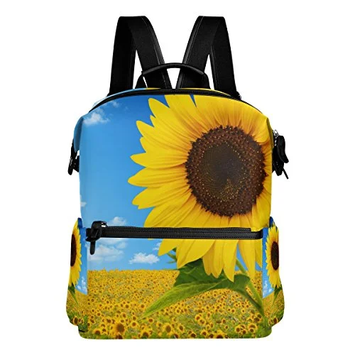 Colourlife Beautiful Sunflowers Stylish Casual Shoulder Backpacks Laptop School Bags Travel