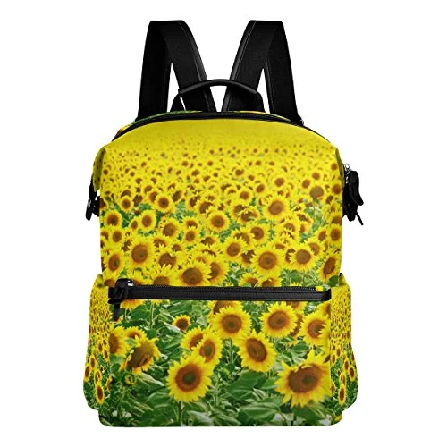 Colourlife Sunflowers Garden Stylish Casual Shoulder Backpacks Laptop School Bags Travel