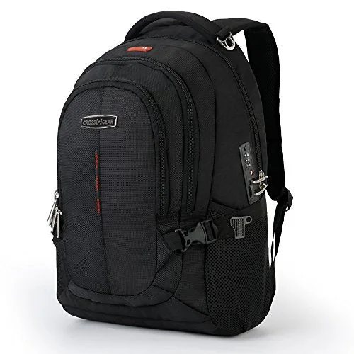 Crossgear Laptop Backpack With Combination Lock- Fits Most 15.6 Inch Laptops And Tablets Cr-9001Bk