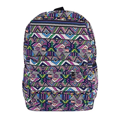 Damara Womens Creative Geometric Figure Printed Backpack,Purple