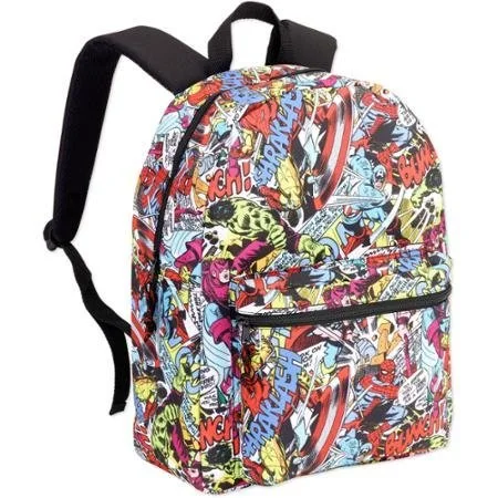 Backpack with detachable hood-Marvel Comics Classic Characters Standard Size School Backpack - Kids