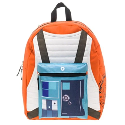 Backpack with ventilated straps-Star Wars X-Wing Squadron Orange Backpack With Hood