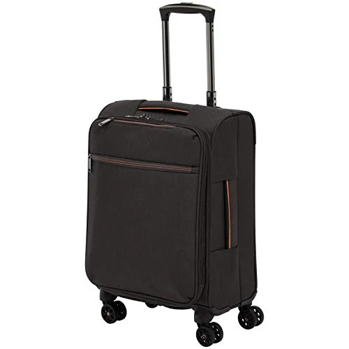 AmazonBasics Belltown Softside Rolling Spinner Suitcase Luggage - 21-Inch, Heather Black