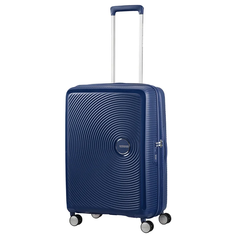 AMERICAN TOURISTER Soundbox - Spinner 55/20 Expandable Suitcase, 55 cm, 35.5 liters, Blue (Midnight Navy)