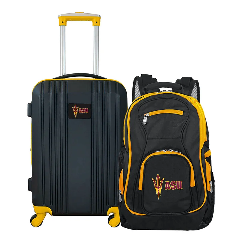 Arizona State Sun Devils 2 Piece Premium Colored Trim Backpack and Luggage Set