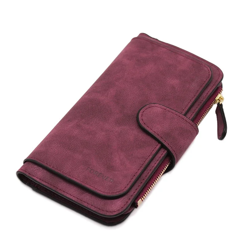 Brand Leather Women Wallets High Quality Designer Zipper Long Wallet Women Card Holder Ladies Purse