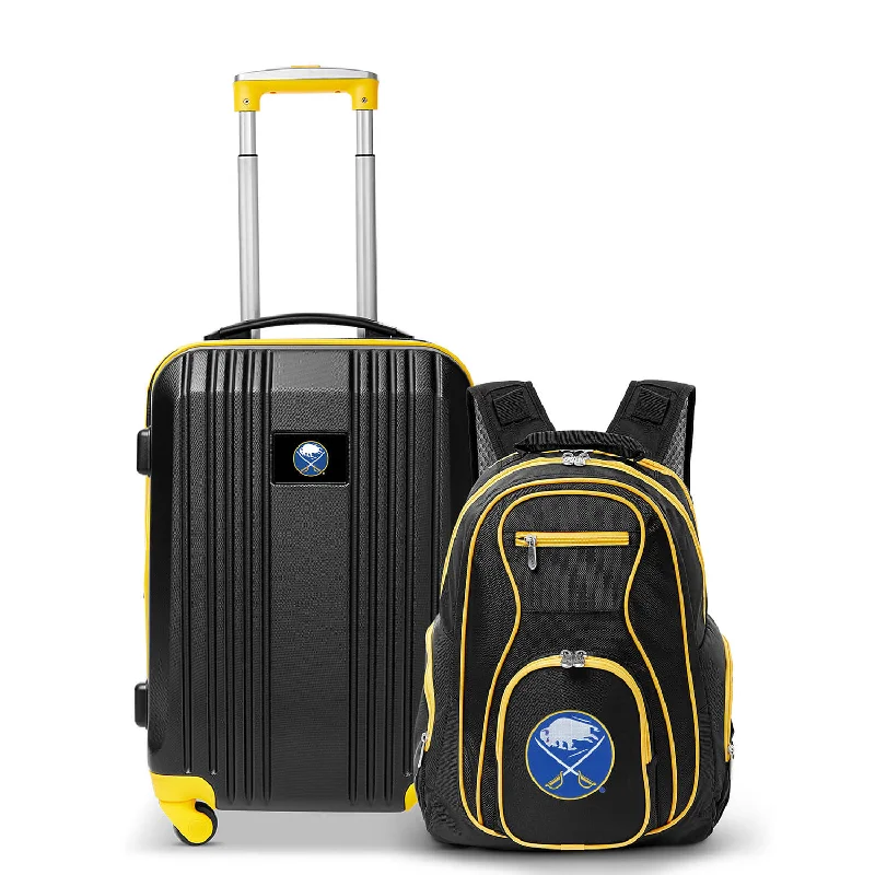 Buffalo Sabres 2 Piece Premium Colored Trim Backpack and Luggage Set