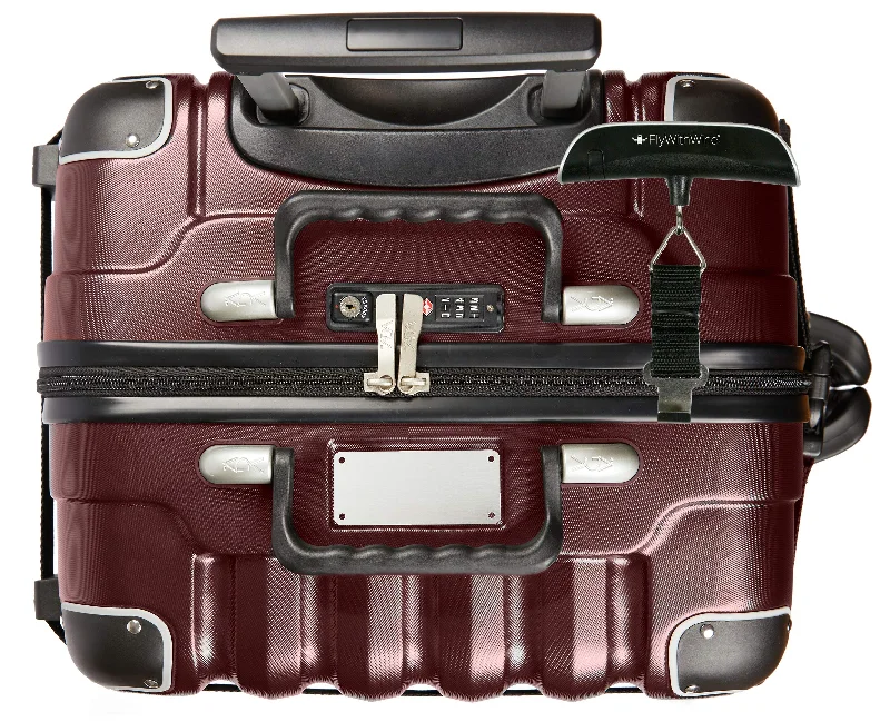 Bundle - 2 items: VinGardeValise 12 Bottle Wine Travel Suitcase with Personalizable nameplate, FlyWithWine Digital Luggage Scale - Burgundy