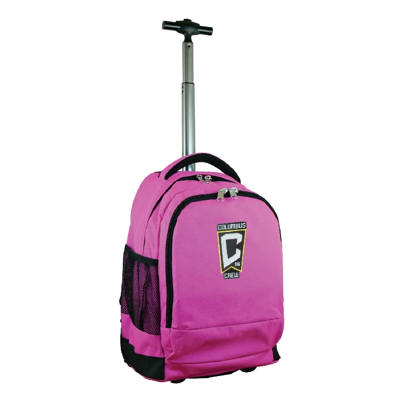 Columbus Crew 19" Premium Wheeled Backpack-Pink