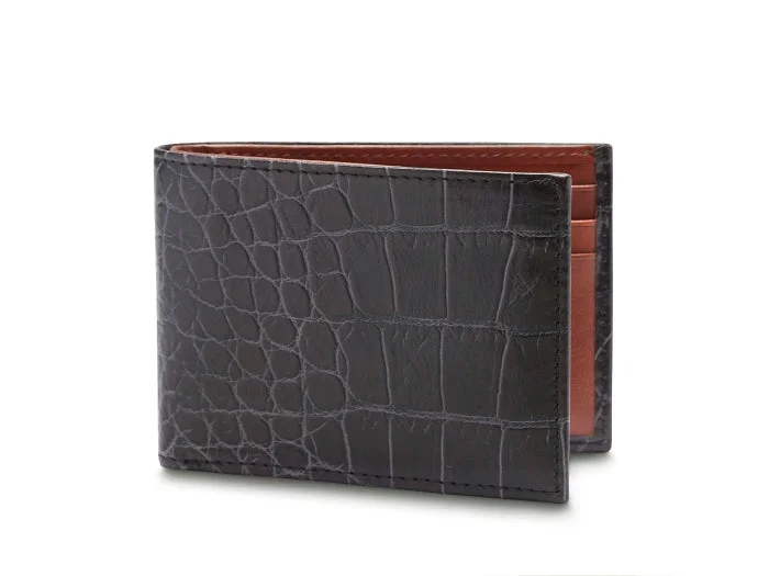 Bosca Crocco Bifold Leather Wallet