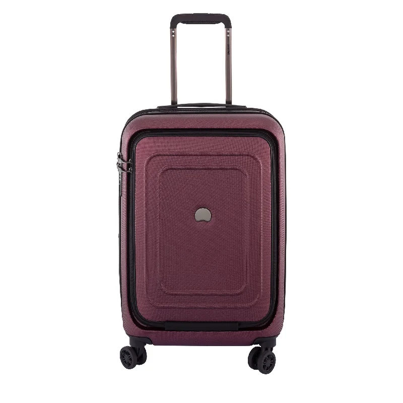 DELSEY Paris Luggage Cruise Lite Hardside 21" Carry on Exp. Spinner with Front Pocket, Black Cherry