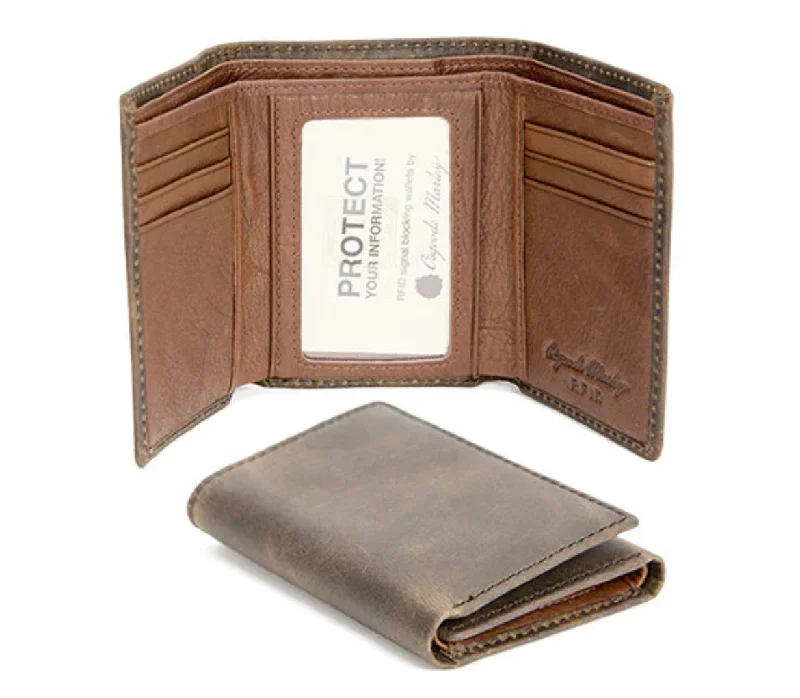 Osgoode Marley Leather RFID ID Trifold Wallet (Brown)