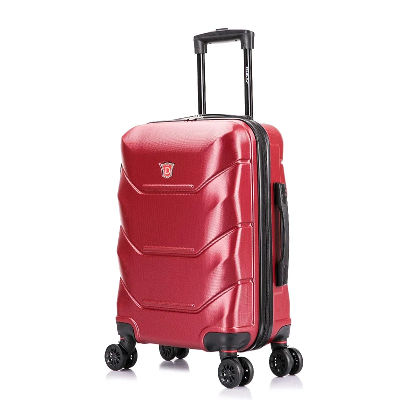 DUKAP Luggage - Zonix Collection - Lightweight Hardside Spinner 20'' inch Carry-On - Wine/Red - Suitcases with Wheels