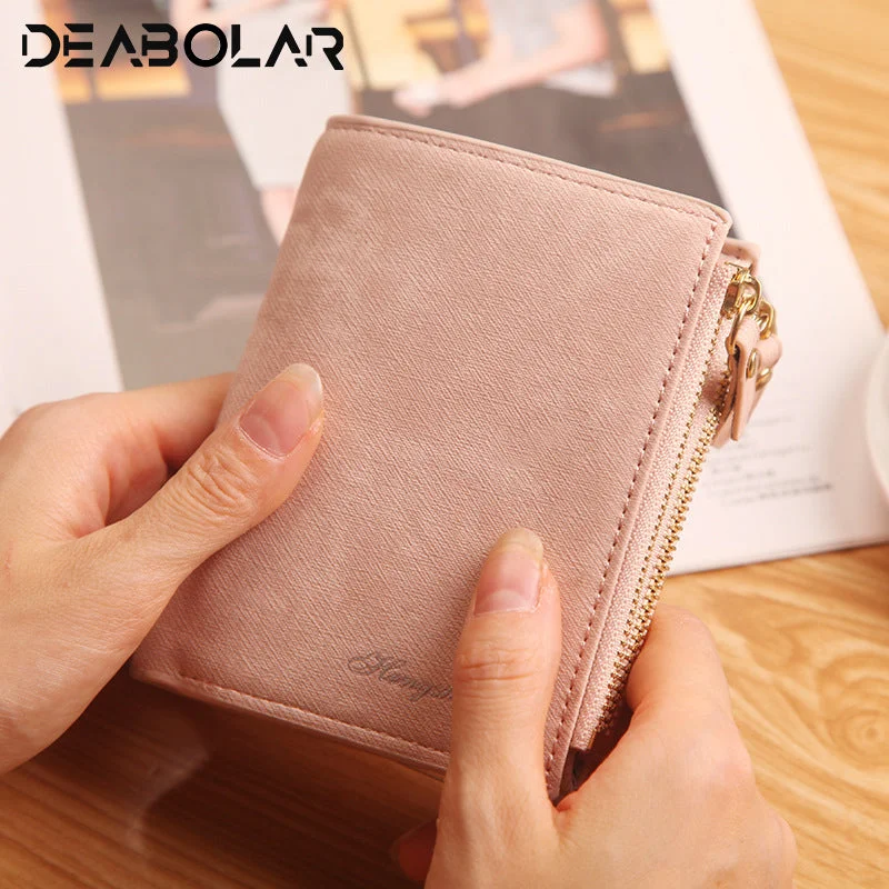 Fashion Top Quality Small Wallet Pu Matte Leather Purse Short Female Coin Wallet Zipper Clutch Coin