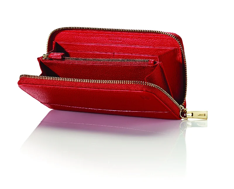 Hartmann Belle City Zip Around Wallet, Red, One Size