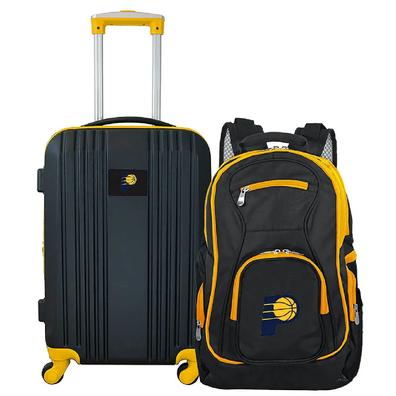 Indiana Pacers 2 Piece Premium Colored Trim Backpack and Luggage Set