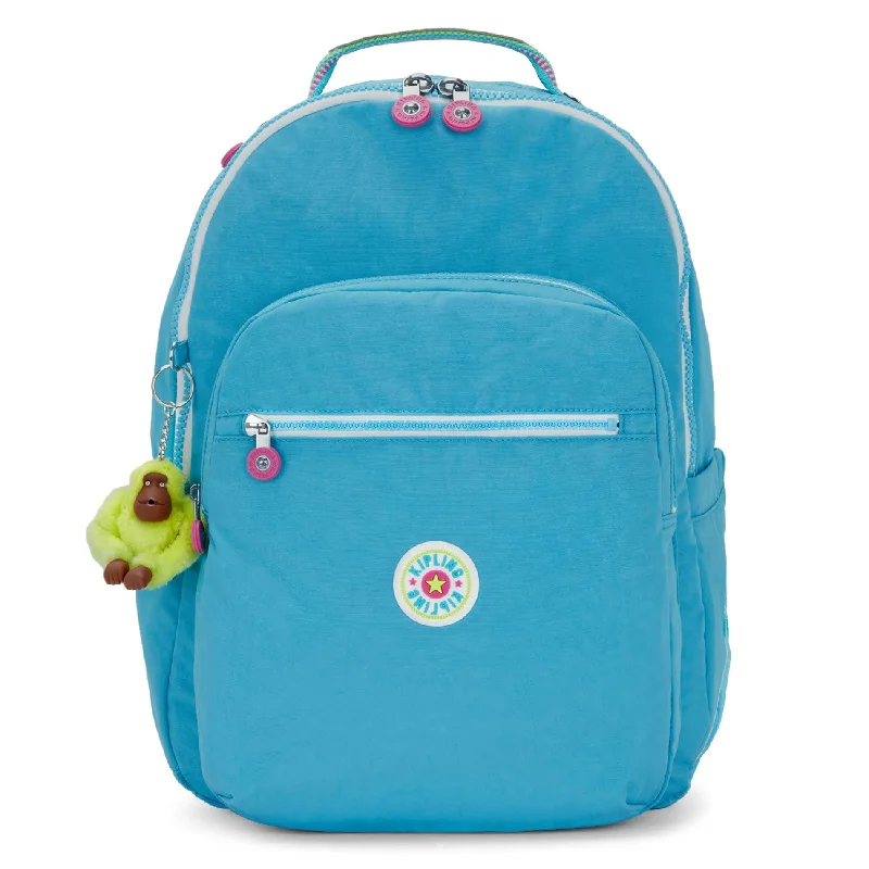 Kipling Seoul Large Nylon 15" Laptop Backpack Fresh Aqua Turquoise