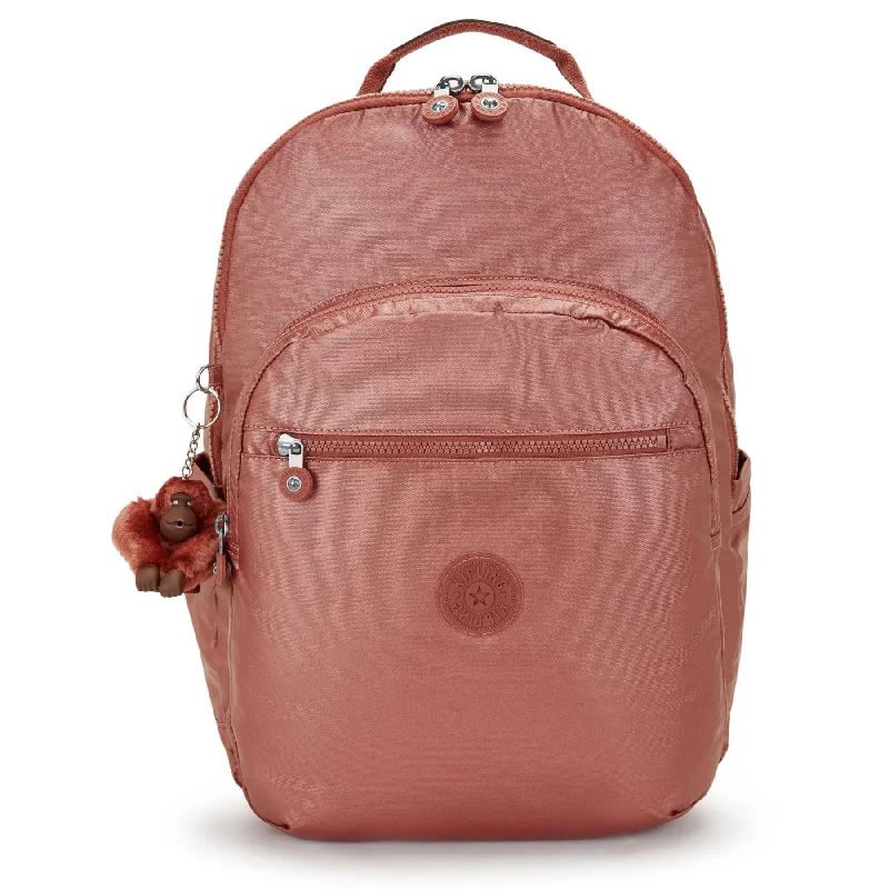 Kipling Seoul Small Copper Metallic Tablet Backpack