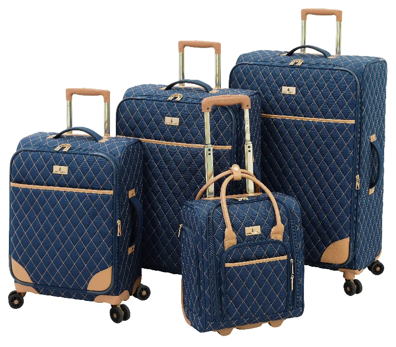 London Fog Queensbury 4 Piece Spinner Set, Navy