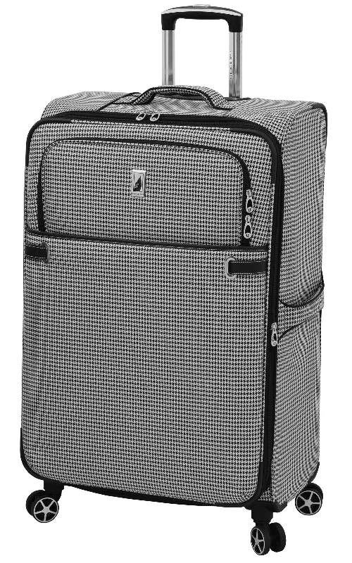 London Fog Softside 28" Spinner, Black White Houndstooth