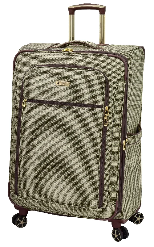 London Fog Softside 28" Spinner, Tan Square Jacquard