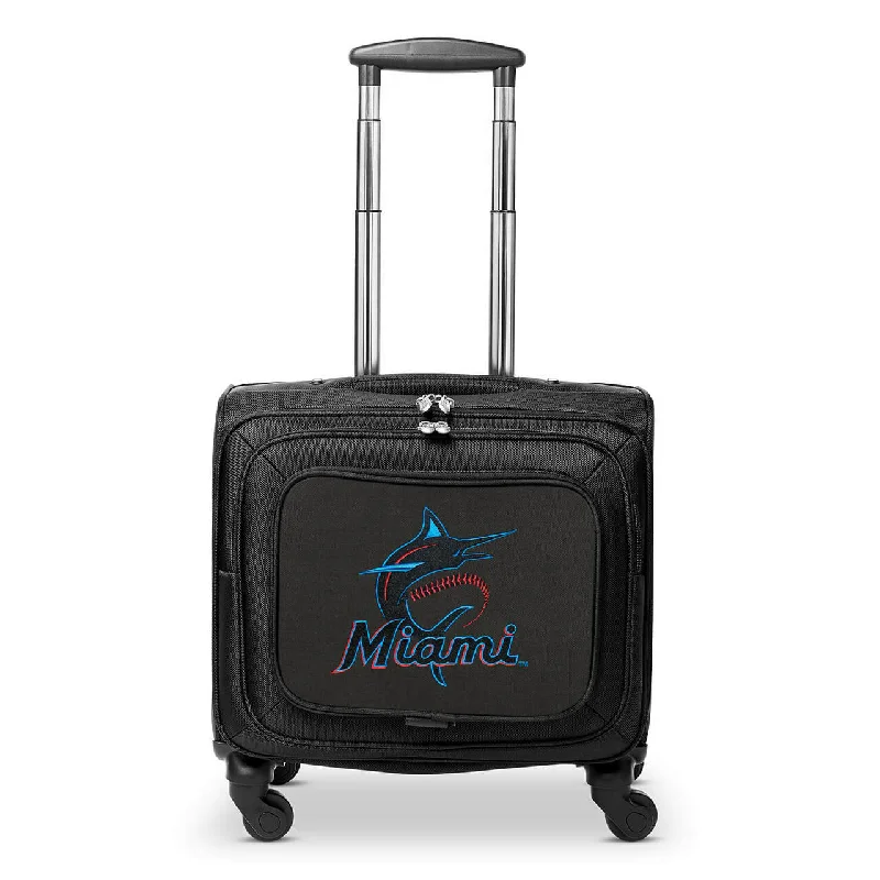 Miami Marlins 14" Black Wheeled Laptop Overnighter