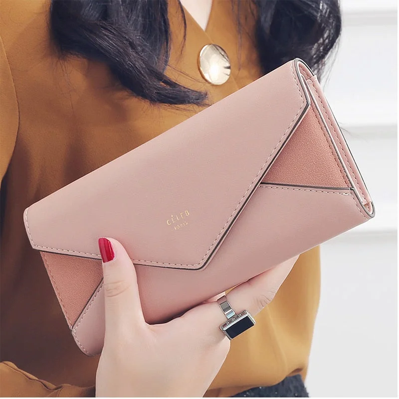 New Style Envelope Designer Clutch Wallets For Women Hasp Pocket To Coin Card Holder Female