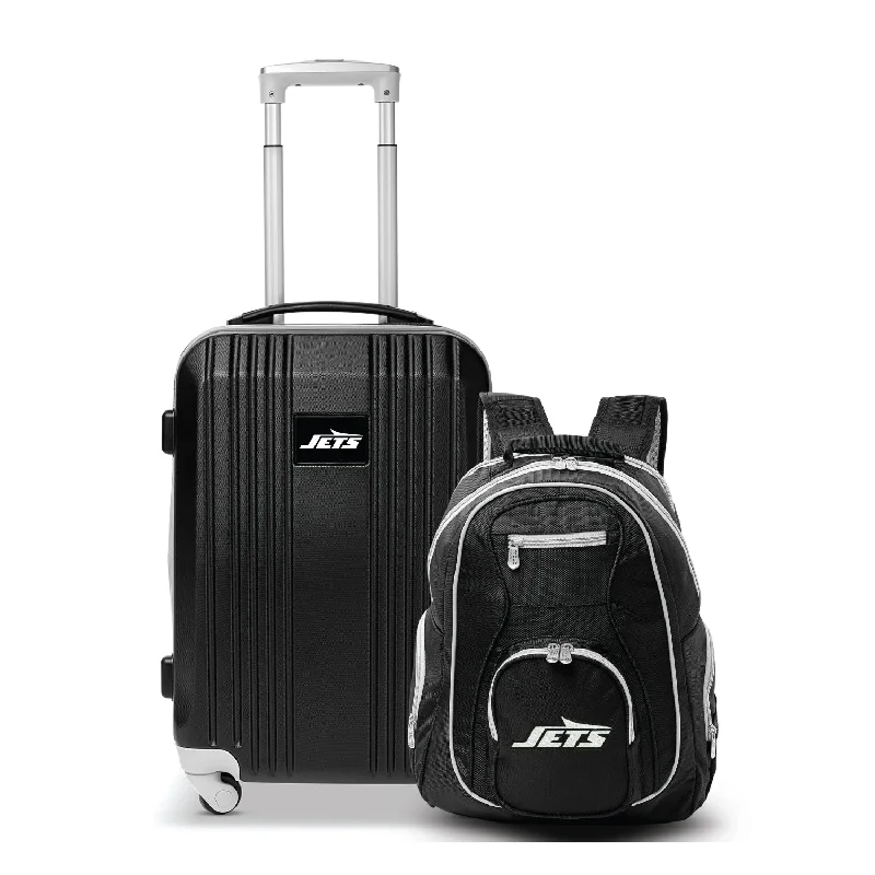 New York Jets 2 Piece Premium Colored Trim Backpack and Luggage Set