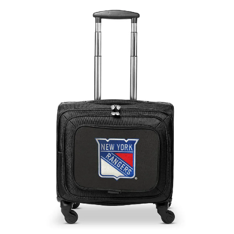 New York Rangers 14" Black Wheeled Laptop Overnighter