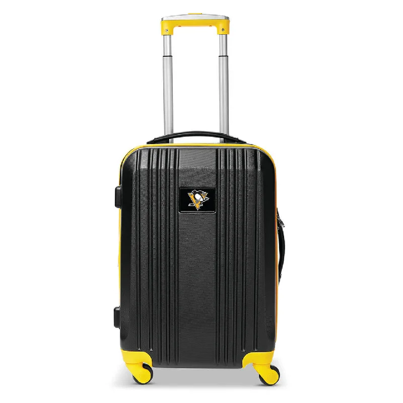 Penguins Carry On Spinner Luggage | Pittsburgh Penguins Hardcase Two-Tone Luggage Carry-on Spinner in Yellow