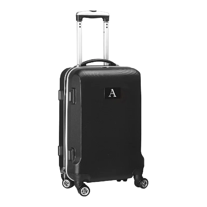 Personalized Initial Name letter "A" 20 inches Carry on Hardcase Spinner Luggage by Mojo in BLACK