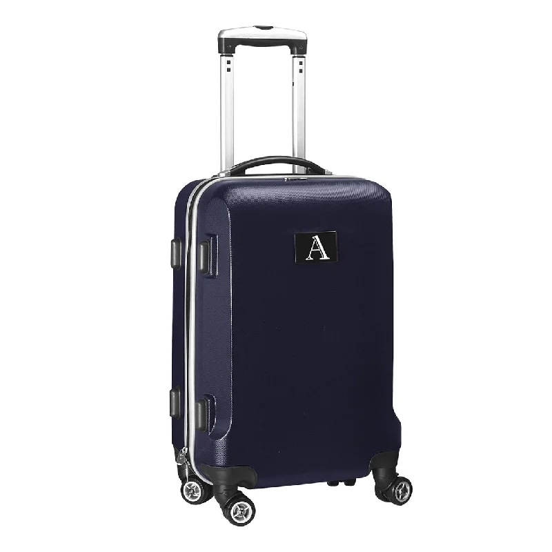 Personalized Initial Name letter "A" 20 inches Carry on Hardcase Spinner Luggage by Mojo in NAVY