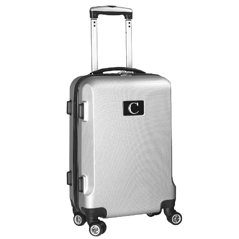 Personalized Initial Name letter "C" 20 inches Carry on Hardcase Spinner Luggage by Mojo in SILVER