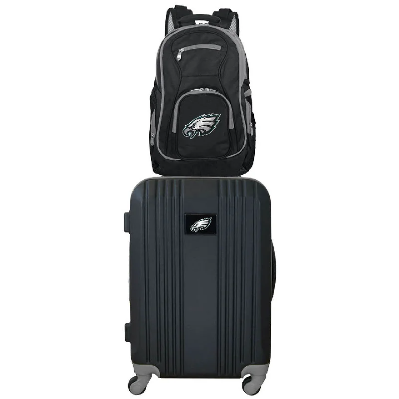 Philadelphia Eagles 2 Piece Premium Colored Trim Backpack and Luggage Set