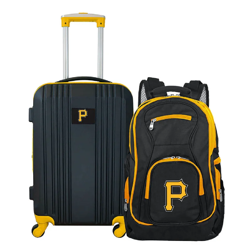 Pittsburgh Pirates 2 Piece Premium Colored Trim Backpack and Luggage Set