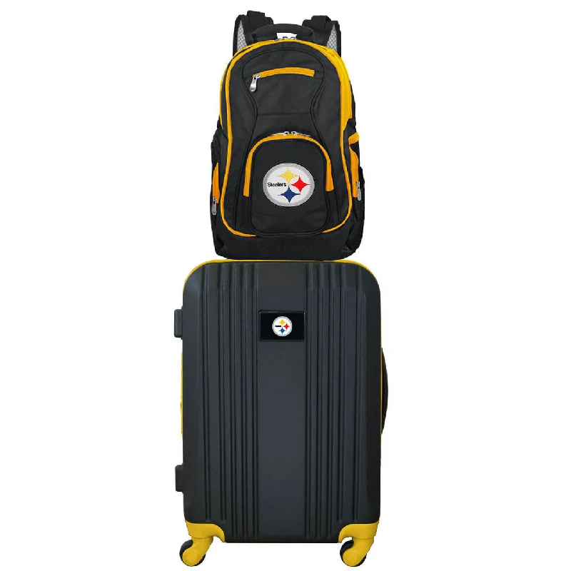 Pittsburgh Steelers 2 Piece Premium Colored Trim Backpack and Luggage Set