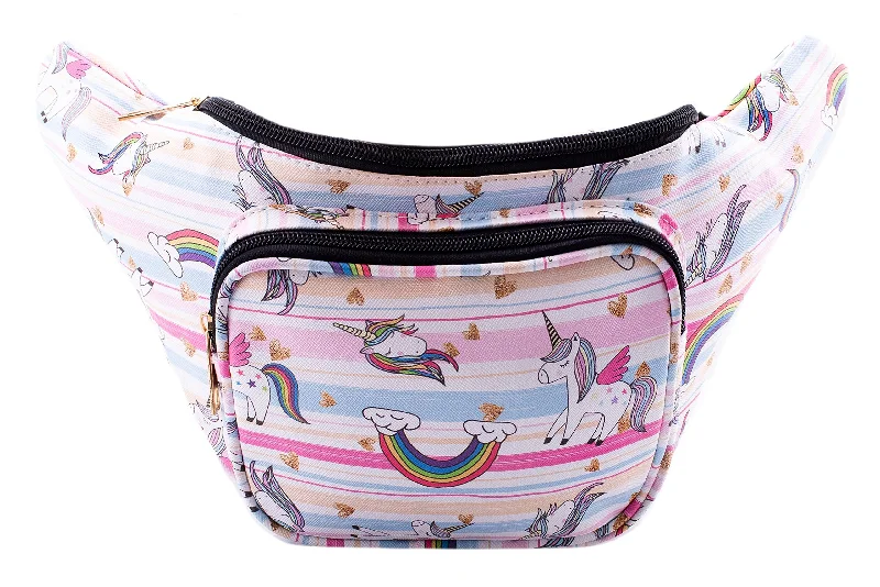 Rainbows and Unicorns Fanny Pack - Waist Bags for Women - Great for Men, Women, and Kids