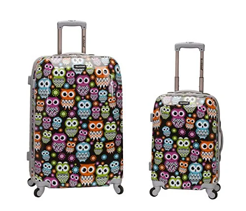 Rockland 2 Piece Upright Luggage Set, Owl, One Size