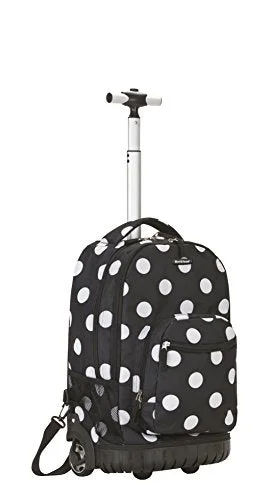 Rockland Luggage 19 Inch Rolling Backpack Printed, Black Dot, Medium