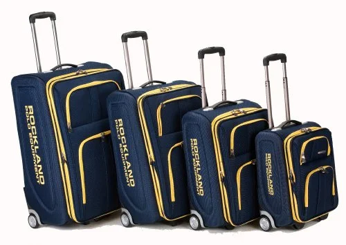 Rockland Luggage Varsity Polo Equipment 4 Piece Luggage Set, Navy, One Size