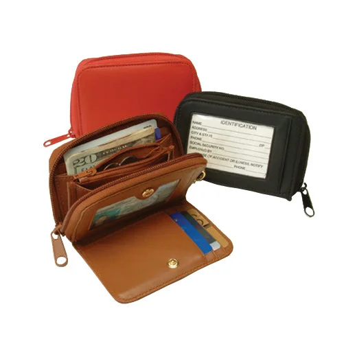 Royce Leather Credit Card Id Wallet W/Key Ring Organizer