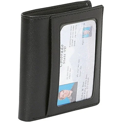 Royce Leather Men'S Double Id Bifold Wallet In Leather, Black