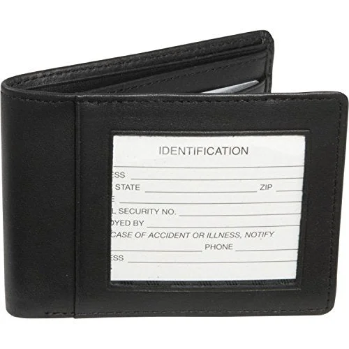 Royce Leather Rfid Blocking Double Id Bifold Wallet In Leather, Black