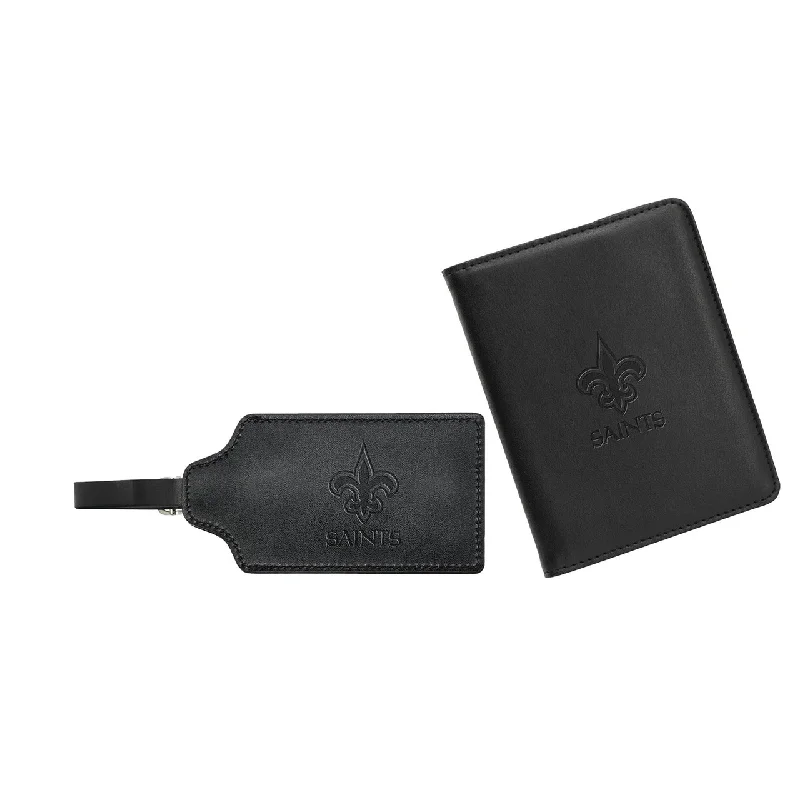 Saints Leather Bag Tag Set